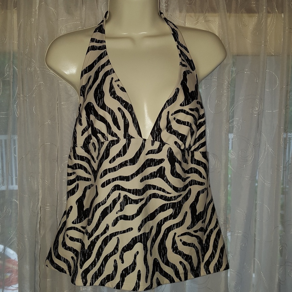 Catalina L 12 14 Swim Top Bathing Suit Halter EUC